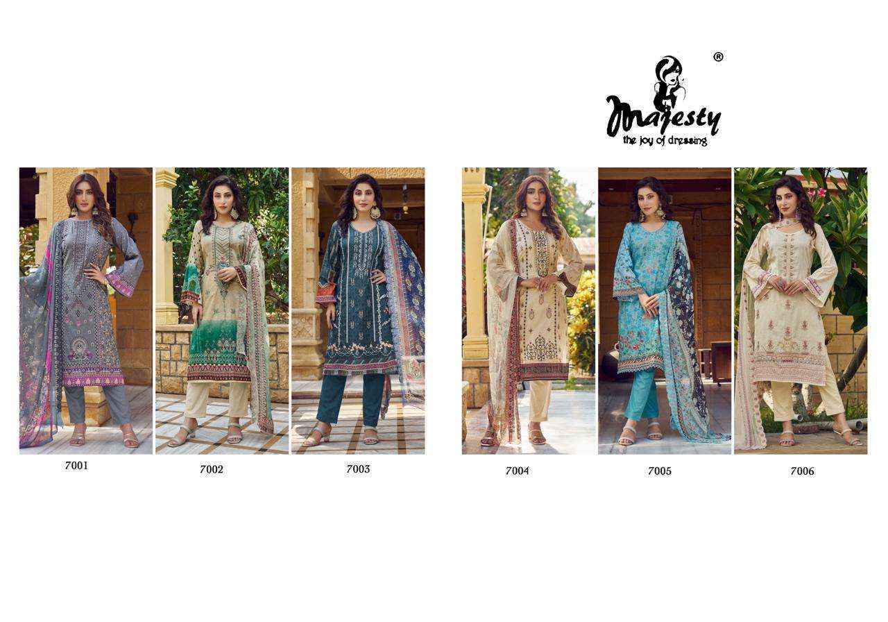 Majesty Bin Saeed Vol-7 Luxury Lawn Collection Dress Material (6 Pc Catalog)