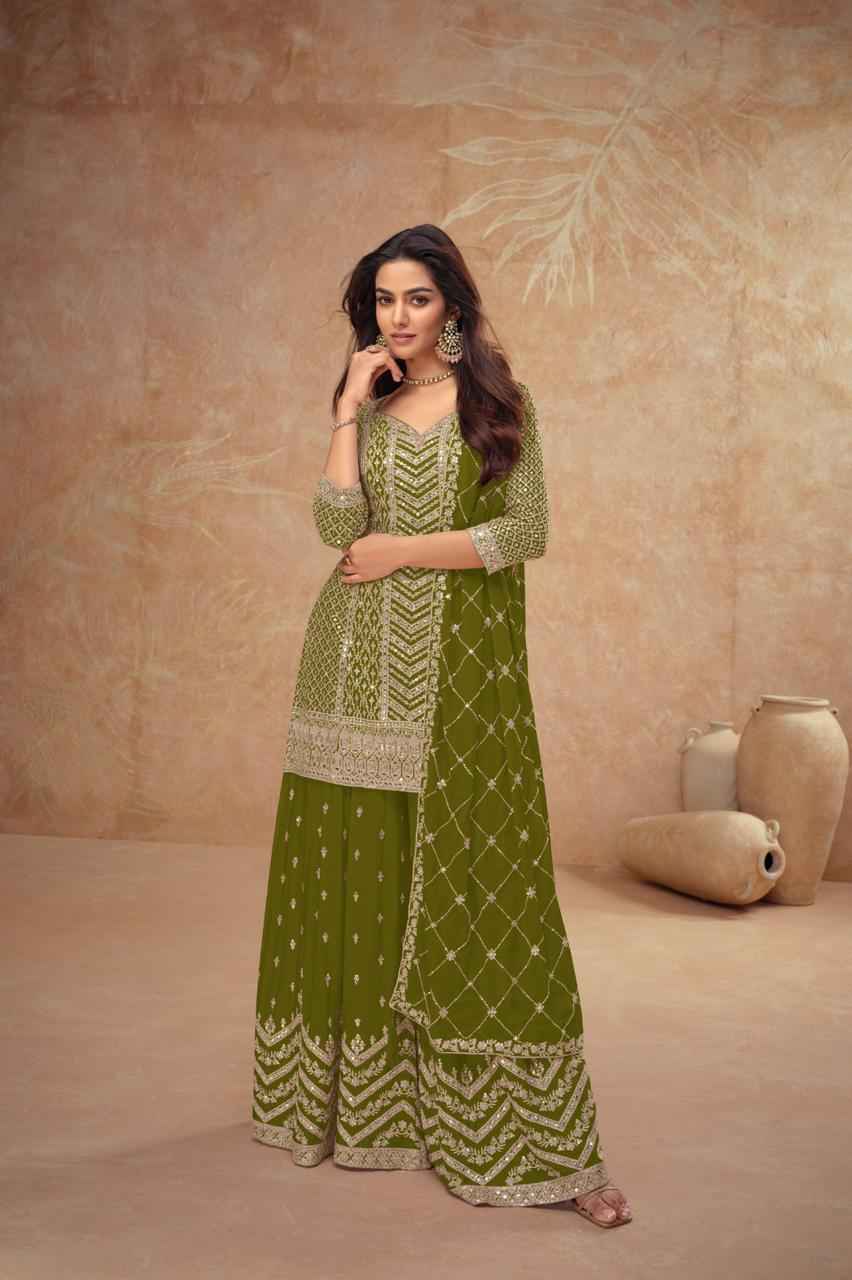 Gulkayra Designer Palak Vol-3 Real Chinon Readymade Suit (5 Pc Catalouge)