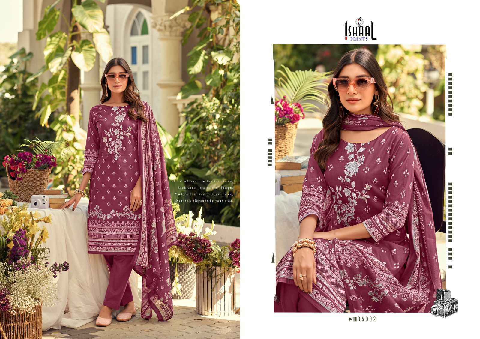 Ishaal Prints Gulmohar Vol-34 Lawn Dress Material (10 Pc Catalouge)