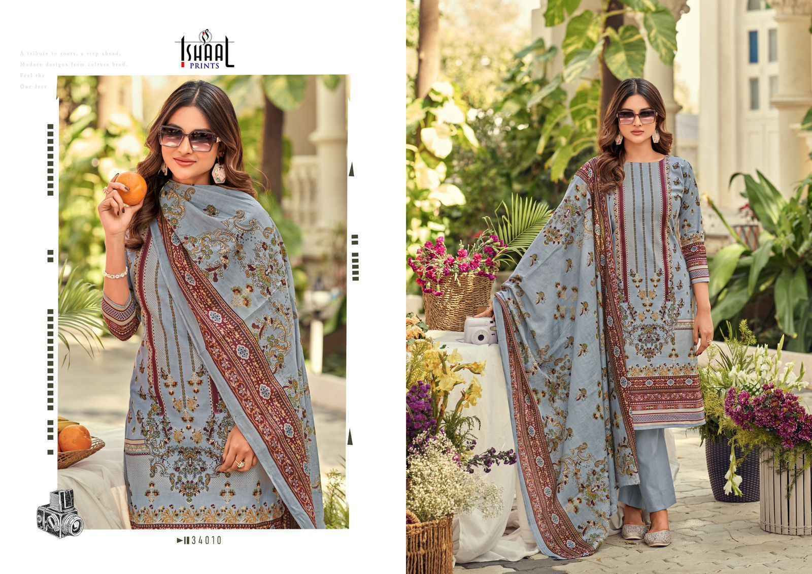 Ishaal Prints Gulmohar Vol-34 Lawn Dress Material (10 Pc Catalouge)