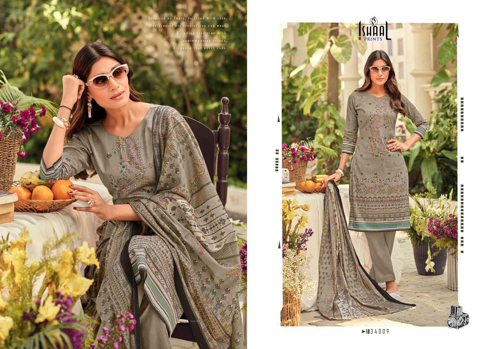 Ishaal Prints Gulmohar Vol-34 Lawn Dress Material (10 Pc Catalouge)