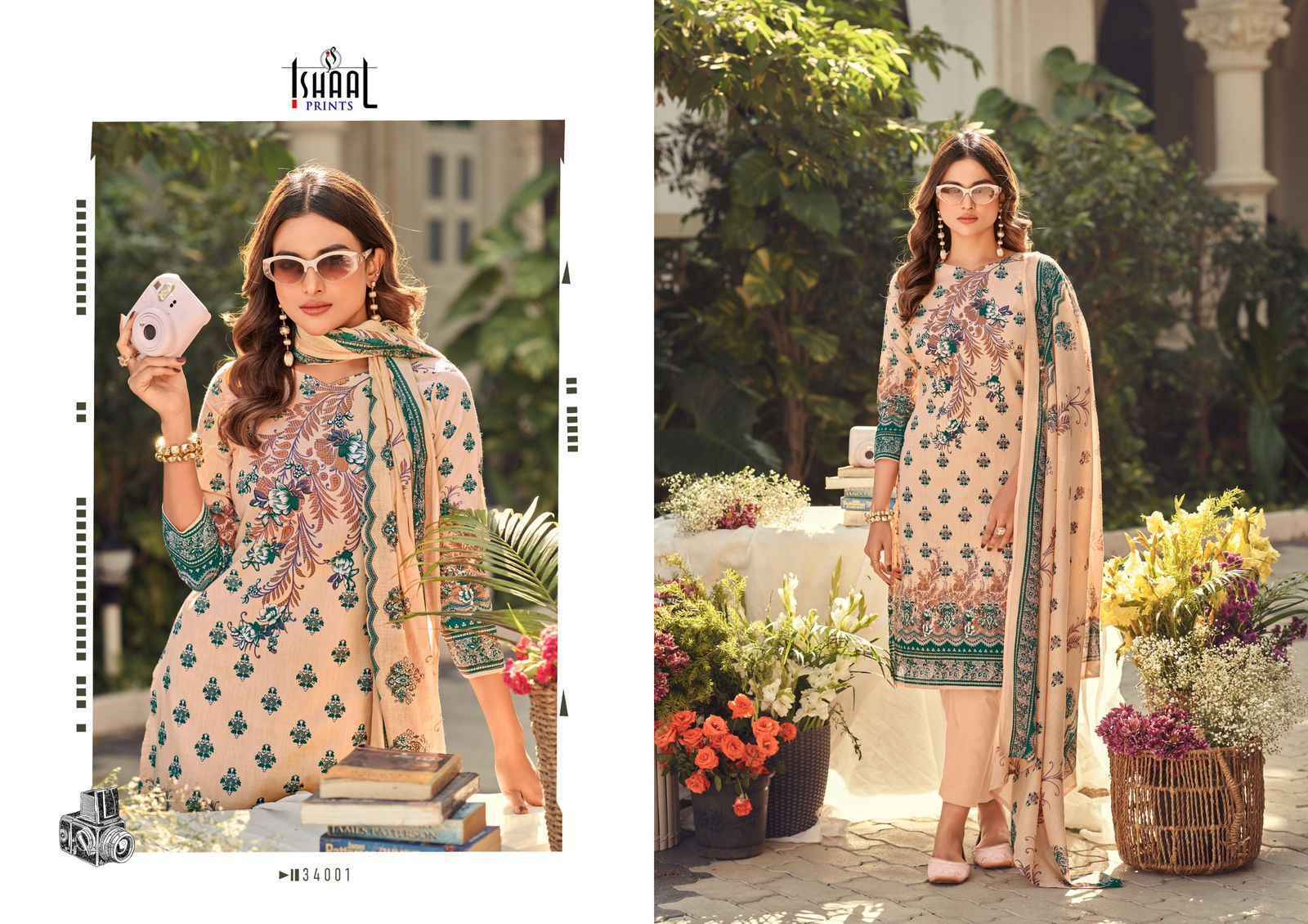 Ishaal Prints Gulmohar Vol-34 Lawn Dress Material (10 Pc Catalouge)