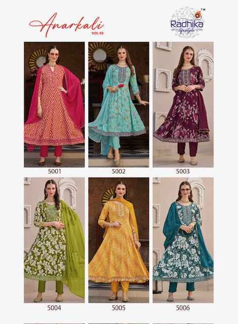 Radhika Lifestyle Anarkali Vol-5 Readymade Rayon Dress (6 Pc Catalog)