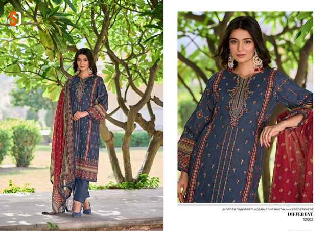 Shraddha Designer Bin Saeed Lawn Collection Vol-12 Cotton Dress Material (4 pc Cataloge)