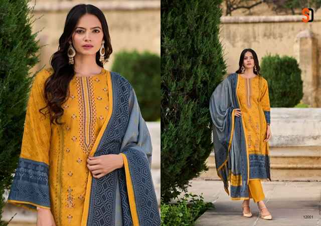 Shraddha Designer Bin Saeed Lawn Collection Vol-12 Cotton Dress Material (4 pc Cataloge)