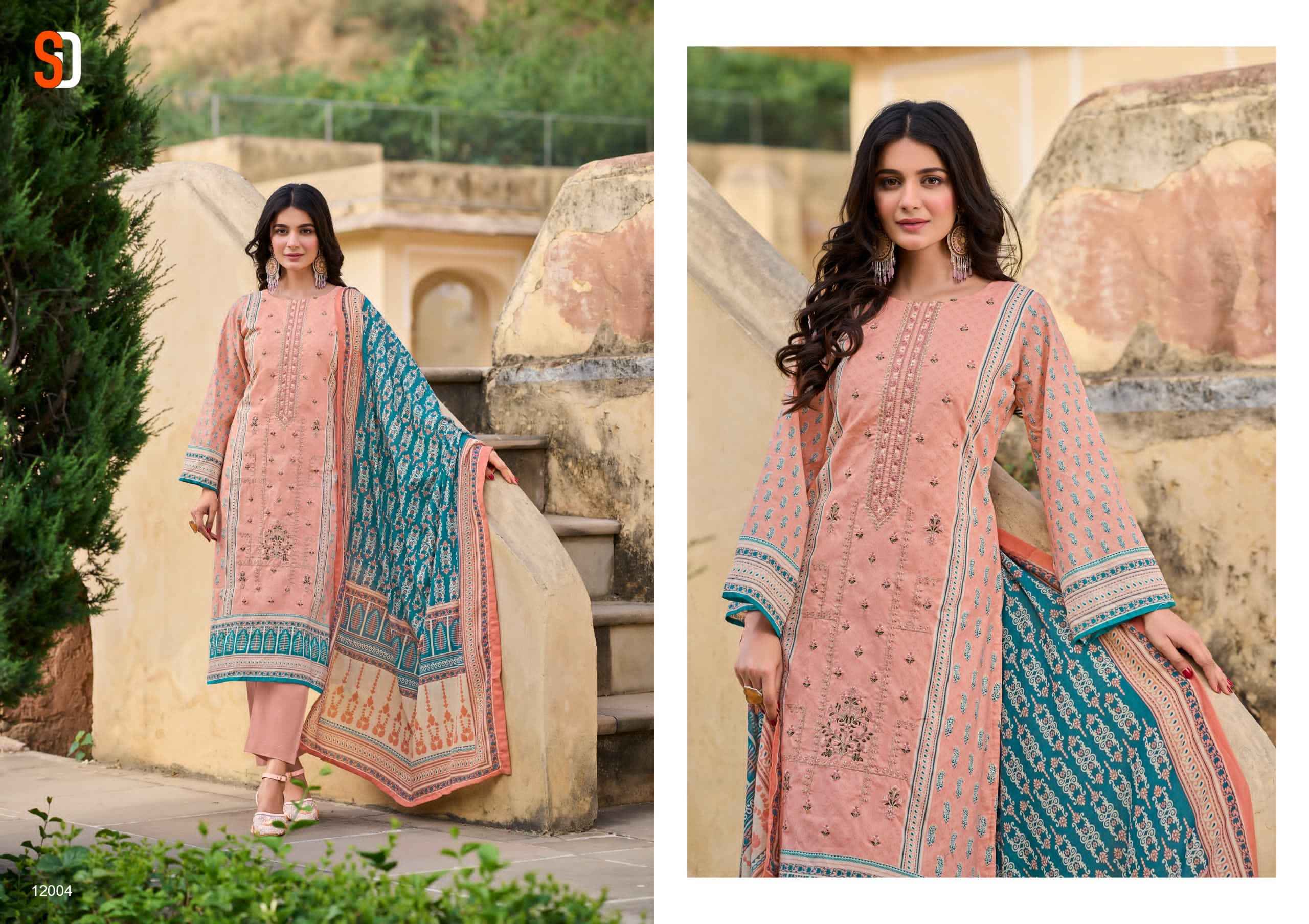 Shraddha Designer Bin Saeed Lawn Collection Vol-12 Cotton Dress Material (4 pc Cataloge)