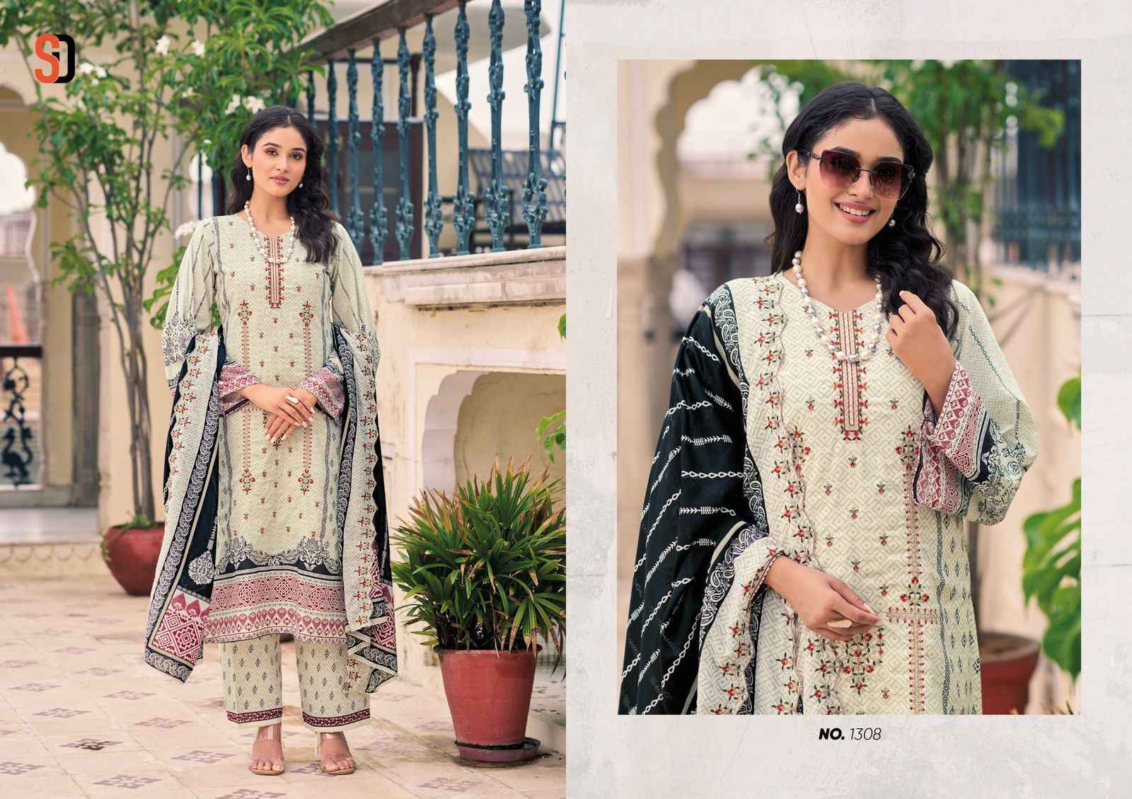 Shraddha Designer Bin Saeed Lawn Collection Vol-13 Cotton Dress Material (8 pc Cataloge)