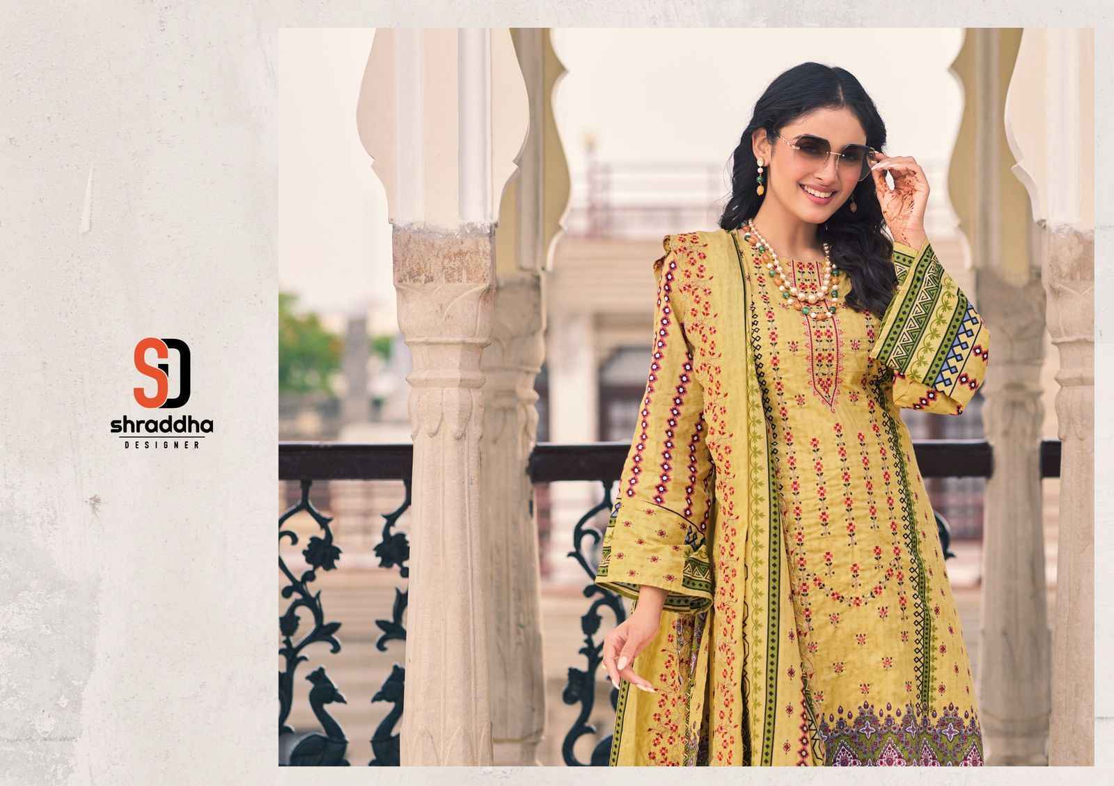 Shraddha Designer Bin Saeed Lawn Collection Vol-13 Cotton Dress Material (8 pc Cataloge)