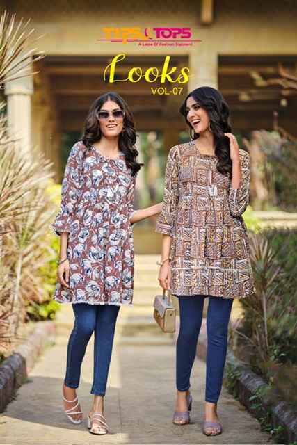 Tips & Tops Looks Vol-7 Rayon Kurti (6 Pc Catalog)