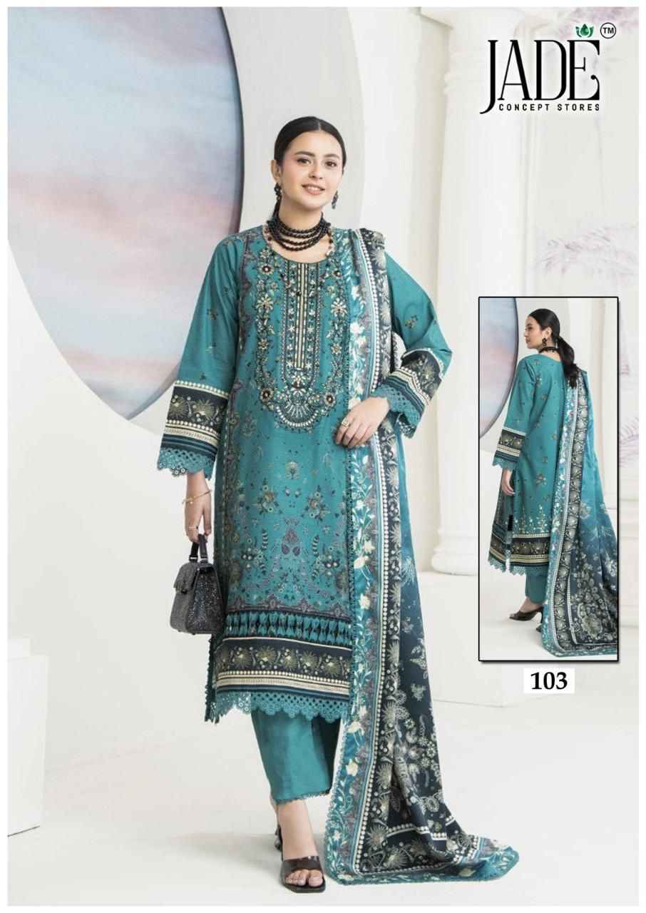 Jade Chevron Vol-11 Lawn Cotton Dress Material (6 Pc Catalog)